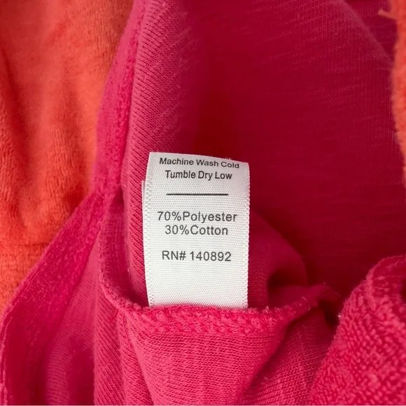 MARINE LAYER Women’s Terry Out Jacquard Resort Shirt in Hot Coral Colorblock - Picture 7 of 14